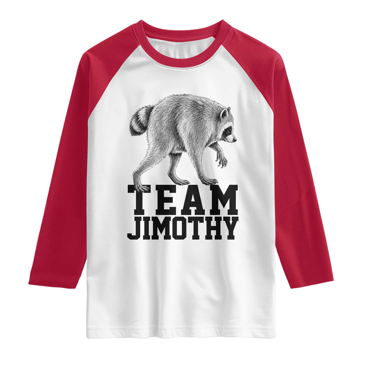 Team Jimothy Viral Seattle Raccoon Raglan Shirt Vintage Trash Panda Meme Graphic