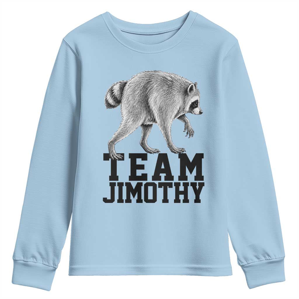 Team Jimothy Viral Seattle Raccoon Youth Sweatshirt Vintage Trash Panda Meme Graphic