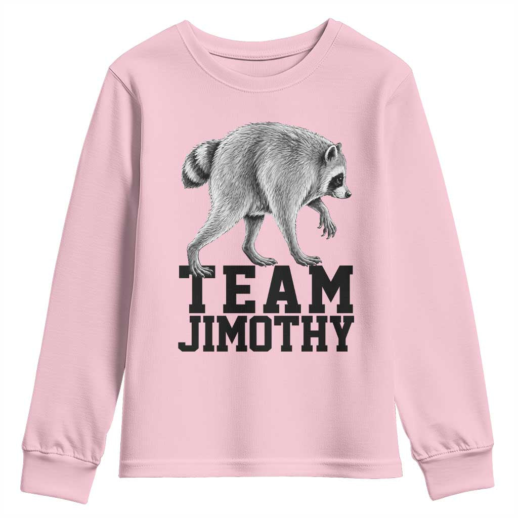 Team Jimothy Viral Seattle Raccoon Youth Sweatshirt Vintage Trash Panda Meme Graphic