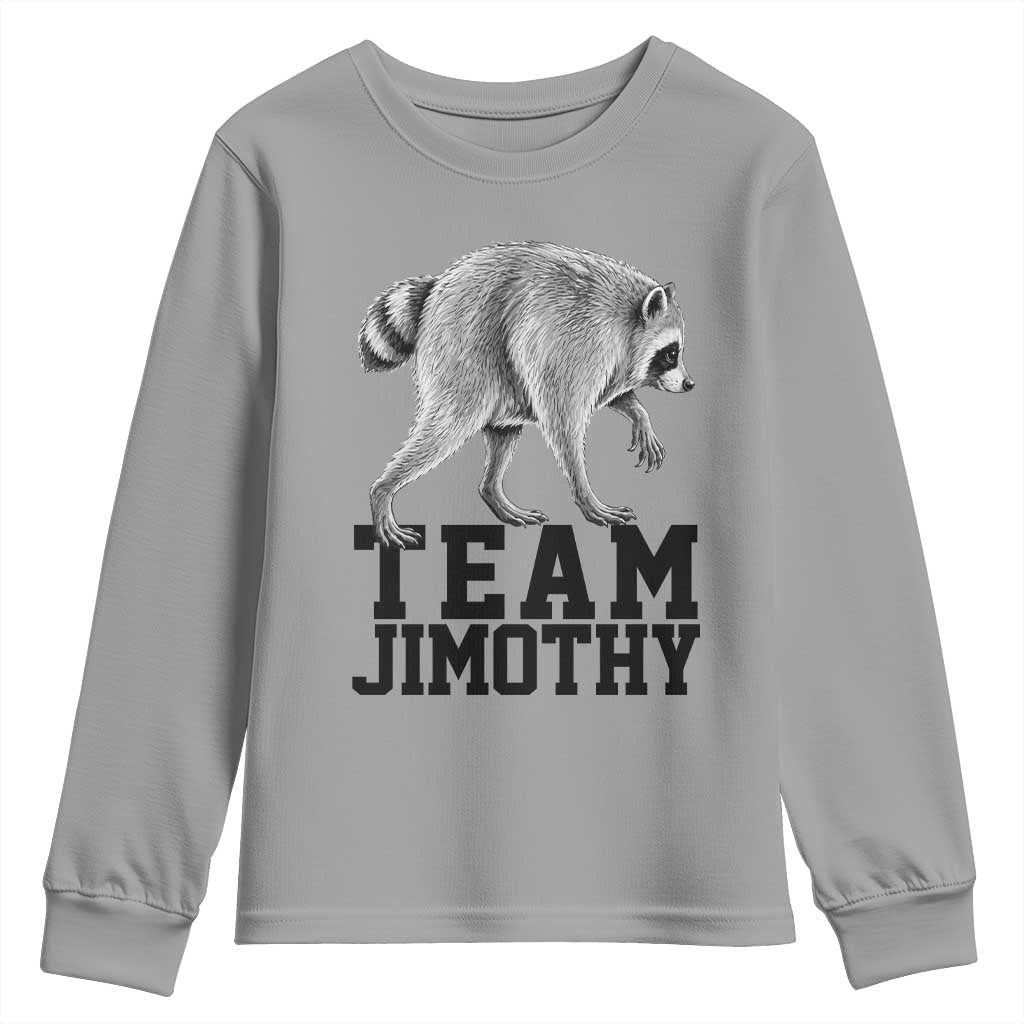 Team Jimothy Viral Seattle Raccoon Youth Sweatshirt Vintage Trash Panda Meme Graphic