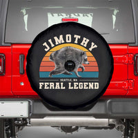 Jimothy from Seattle WA Feral Legend Raccoon Spare Tire Cover Viral Trash Panda Vintage Sunset Arch Graphic