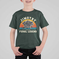 Jimothy from Seattle WA Feral Legend Raccoon T Shirt For Kid Viral Trash Panda Vintage Sunset Arch Graphic