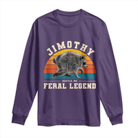 Jimothy from Seattle WA Feral Legend Raccoon Long Sleeve Shirt Viral Trash Panda Vintage Sunset Arch Graphic