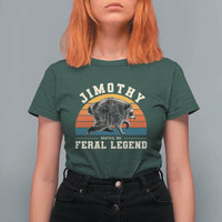 Jimothy from Seattle WA Feral Legend Raccoon T Shirt For Women Viral Trash Panda Vintage Sunset Arch Graphic
