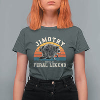 Jimothy from Seattle WA Feral Legend Raccoon T Shirt For Women Viral Trash Panda Vintage Sunset Arch Graphic