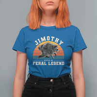 Jimothy from Seattle WA Feral Legend Raccoon T Shirt For Women Viral Trash Panda Vintage Sunset Arch Graphic