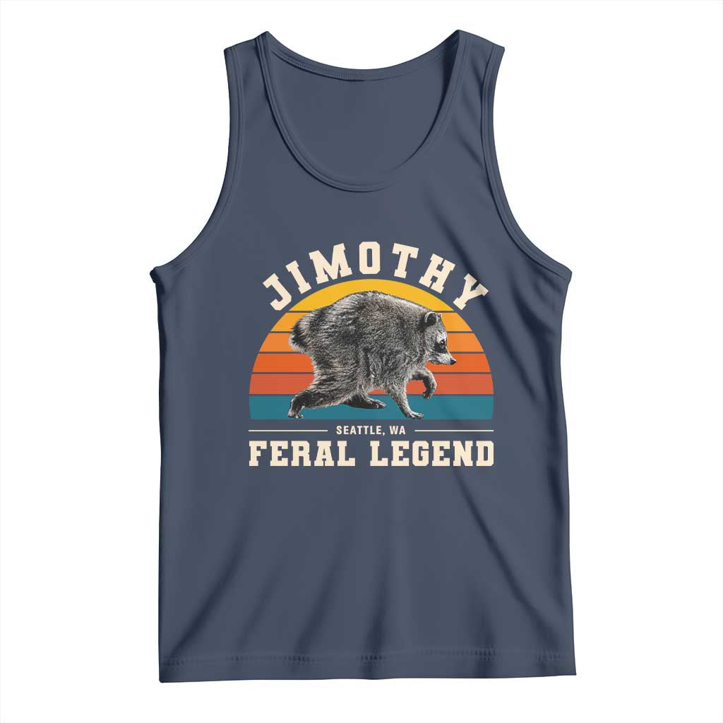 Jimothy from Seattle WA Feral Legend Raccoon Tank Top Viral Trash Panda Vintage Sunset Arch Graphic