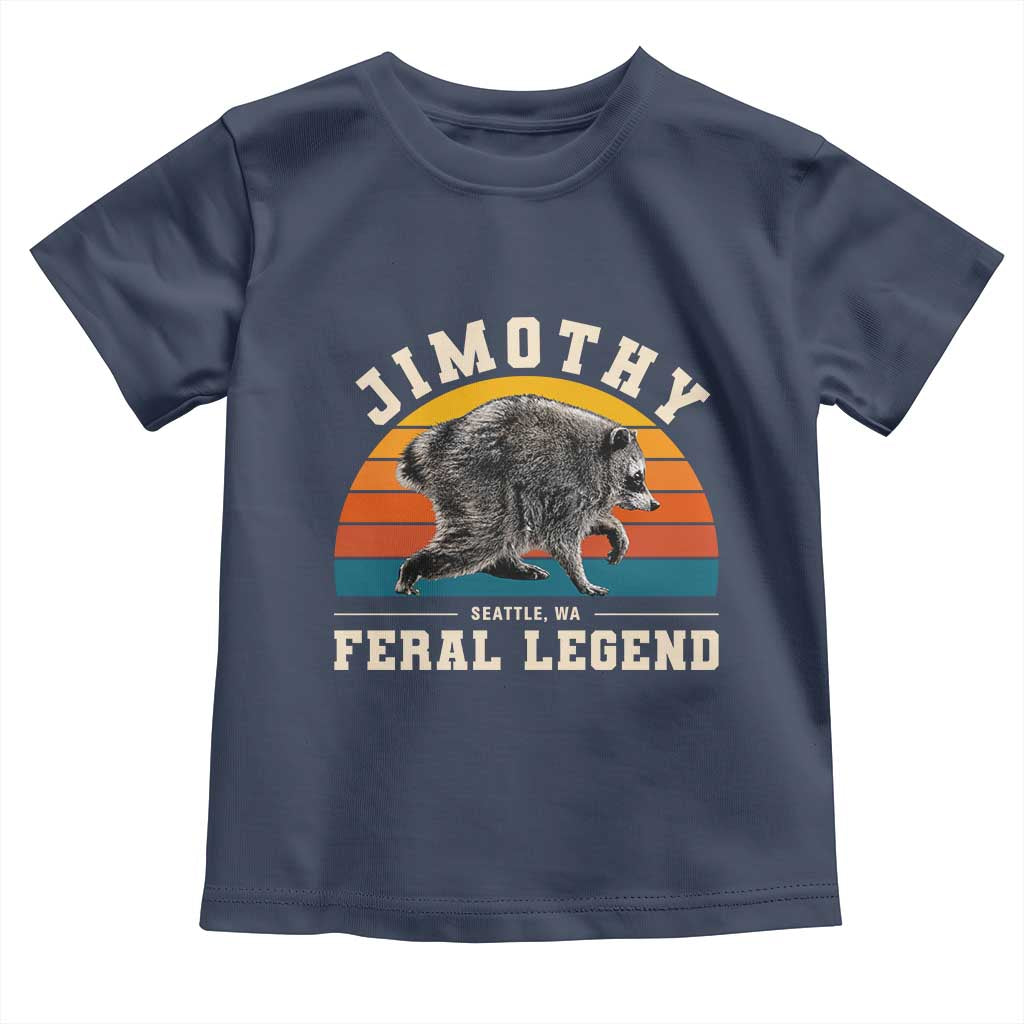 Jimothy from Seattle WA Feral Legend Raccoon Toddler T Shirt Viral Trash Panda Vintage Sunset Arch Graphic
