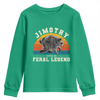 Jimothy from Seattle WA Feral Legend Raccoon Youth Sweatshirt Viral Trash Panda Vintage Sunset Arch Graphic