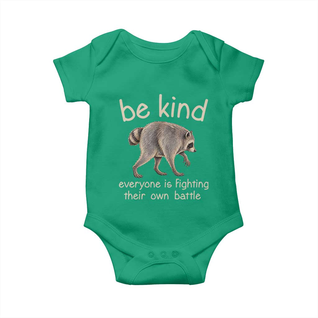 Jimothy the Raccoon Short Spine Inspirational Baby Onesie Be Kind Everyone Is Fighting Their Own Battle Seattle Trash Panda Legend
