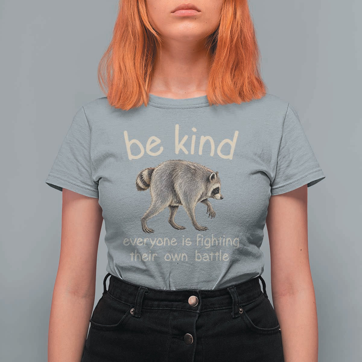 Jimothy the Raccoon Short Spine Inspirational T Shirt For Women Be Kind Everyone Is Fighting Their Own Battle Seattle Trash Panda Legend