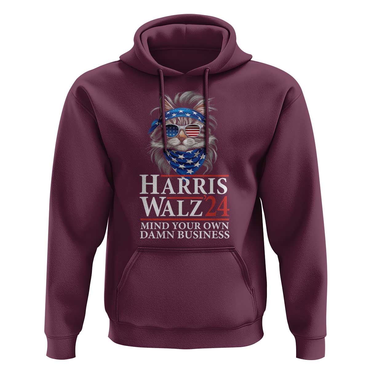 Funny Harris Waltz 24 Hoodie Mind Your Own Damn Business Cat Lady - Wonder Print Shop