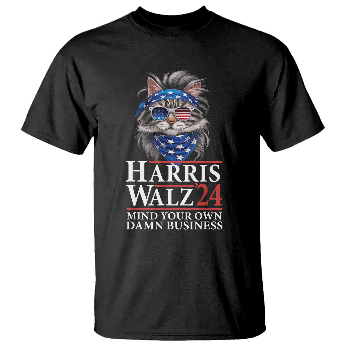 Funny Harris Waltz 24 T Shirt Mind Your Own Damn Business Cat Lady - Wonder Print Shop