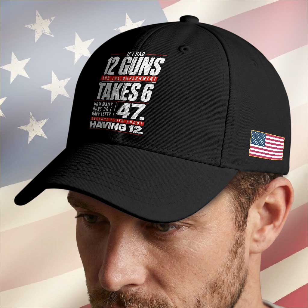 Funny 2A Math Word Problem Pro Gun Rights Baseball Cap 47 Guns Left Because I Lied About Having 12