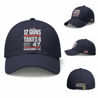 Funny 2A Math Word Problem Pro Gun Rights Baseball Cap 47 Guns Left Because I Lied About Having 12