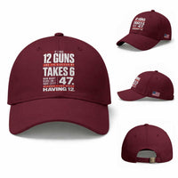 Funny 2A Math Word Problem Pro Gun Rights Baseball Cap 47 Guns Left Because I Lied About Having 12