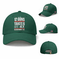 Funny 2A Math Word Problem Pro Gun Rights Baseball Cap 47 Guns Left Because I Lied About Having 12