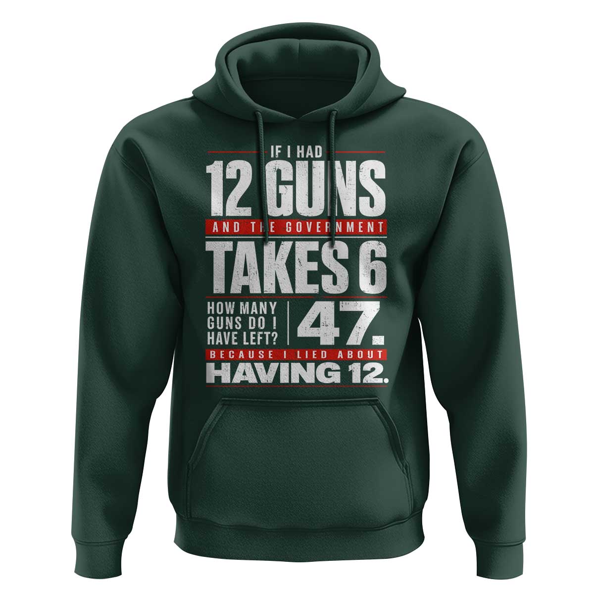 Funny 2A Math Word Problem Pro Gun Rights Hoodie 47 Guns Left Because I Lied About Having 12