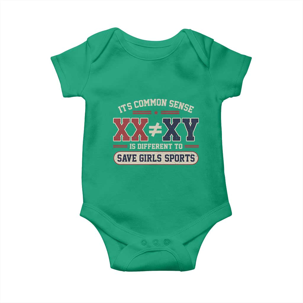 Save Girls Sports XX Does Not Equal XY Baby Onesie Biological Science Vintage Varsity Athletic Graphic