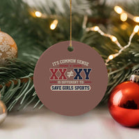 Save Girls Sports XX Does Not Equal XY Ceramic Ornament Biological Science Vintage Varsity Athletic Graphic