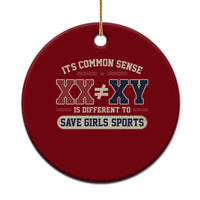 Save Girls Sports XX Does Not Equal XY Ceramic Ornament Biological Science Vintage Varsity Athletic Graphic