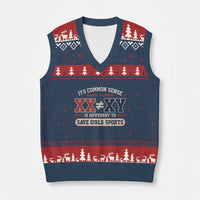 Save Girls Sports XX Does Not Equal XY V-Neck Knit Sweater Vest Biological Science Vintage Varsity Athletic Graphic