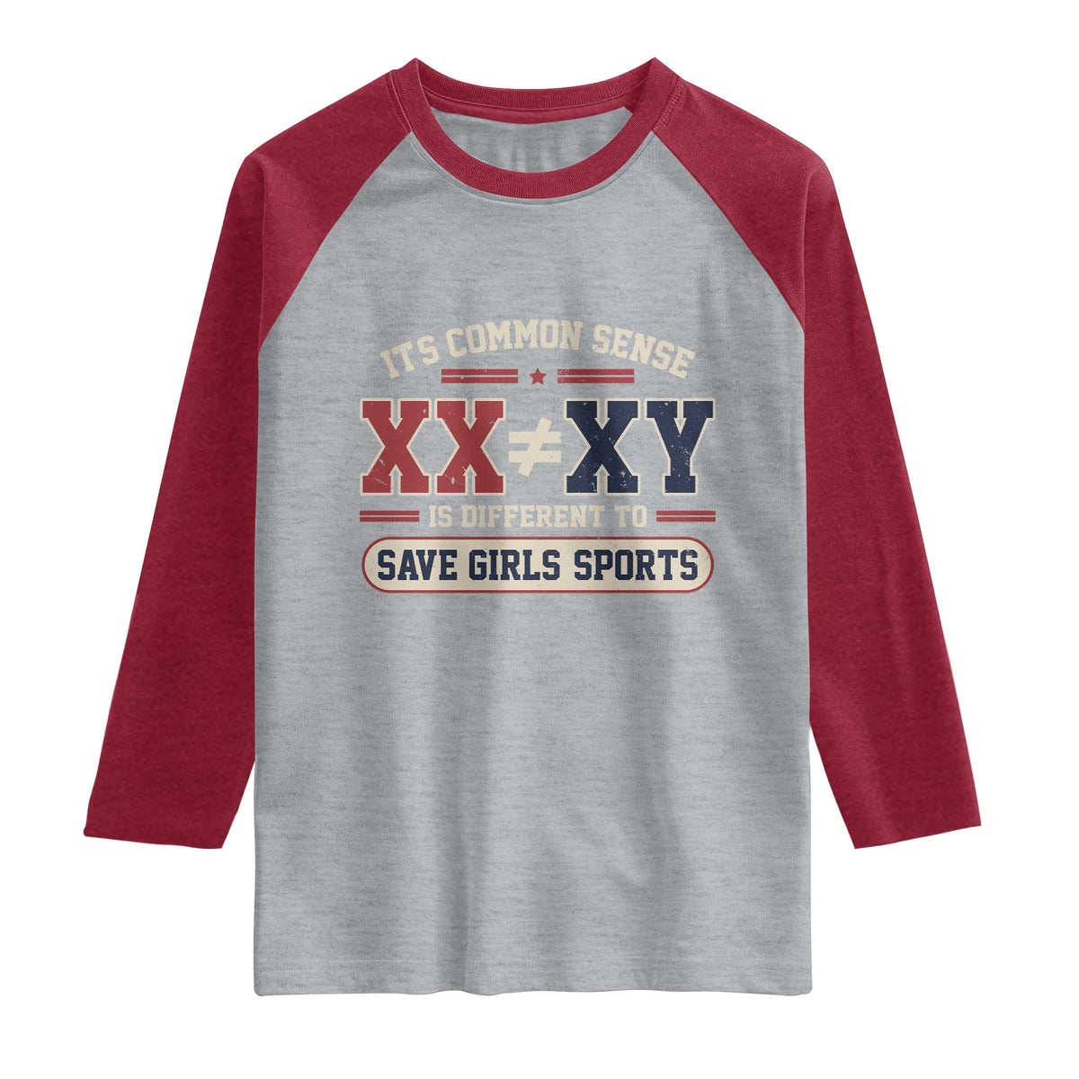 Save Girls Sports XX Does Not Equal XY Raglan Shirt Biological Science Vintage Varsity Athletic Graphic