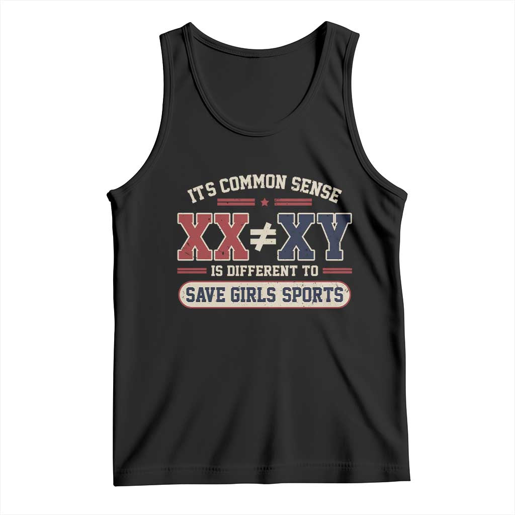Save Girls Sports XX Does Not Equal XY Tank Top Biological Science Vintage Varsity Athletic Graphic