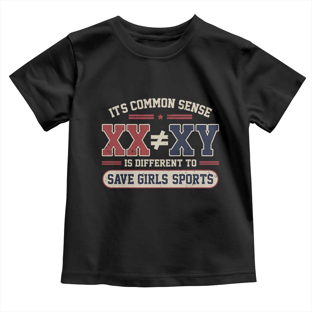 Save Girls Sports XX Does Not Equal XY Toddler T Shirt Biological Science Vintage Varsity Athletic Graphic