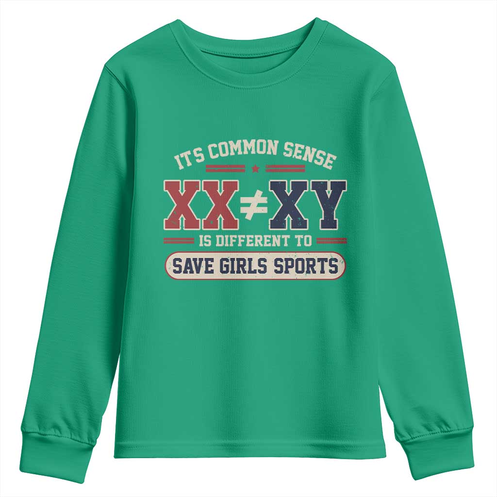 Save Girls Sports XX Does Not Equal XY Youth Sweatshirt Biological Science Vintage Varsity Athletic Graphic