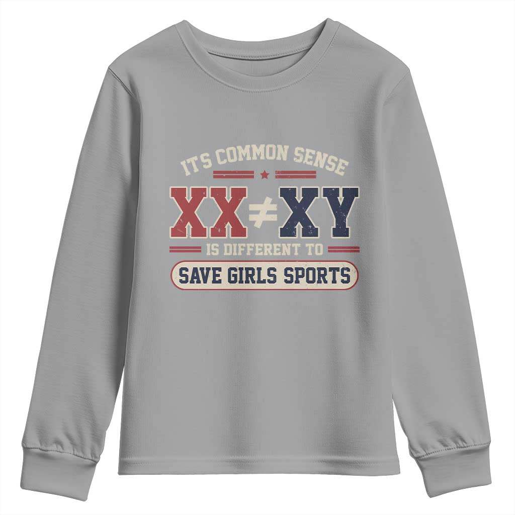 Save Girls Sports XX Does Not Equal XY Youth Sweatshirt Biological Science Vintage Varsity Athletic Graphic