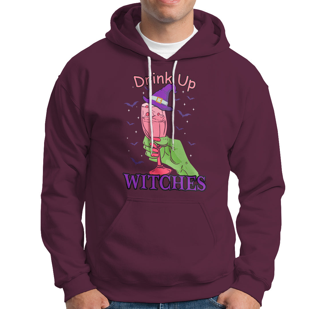 Drinking Witch Hoodie Drink Up Witches Wine Lover - Wonder Print Shop