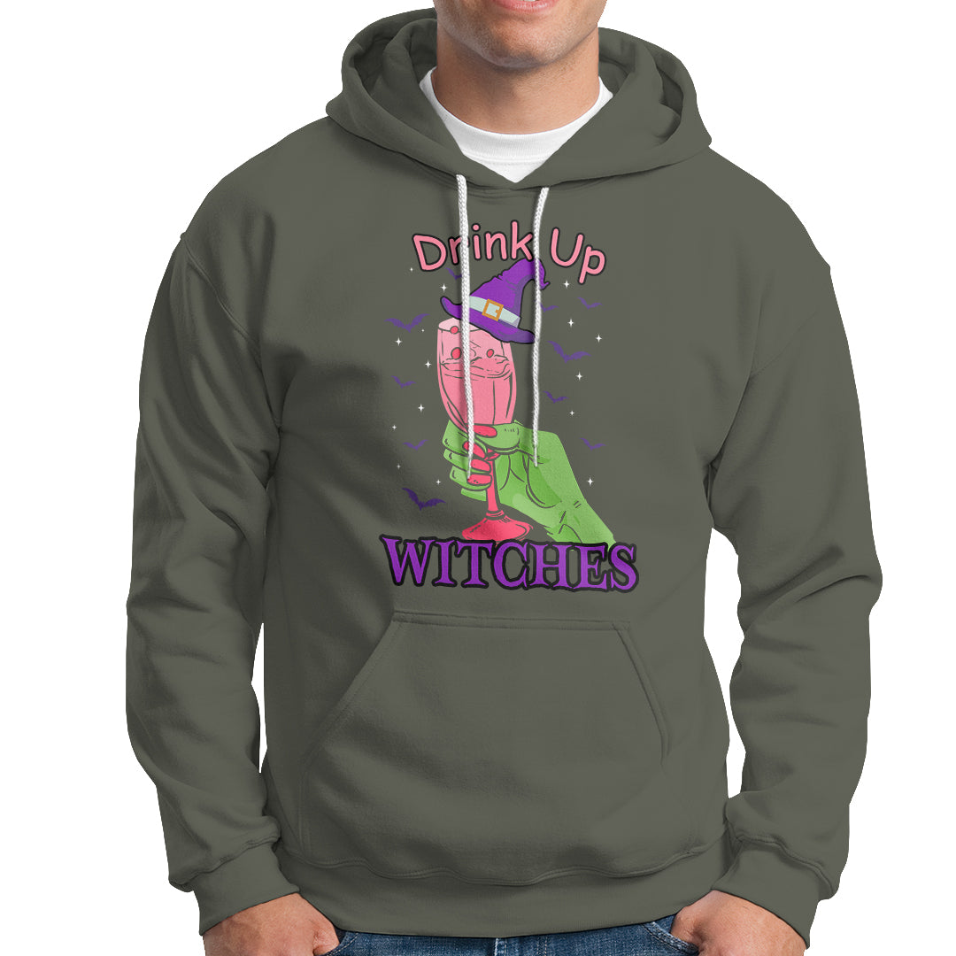 Drinking Witch Hoodie Drink Up Witches Wine Lover - Wonder Print Shop
