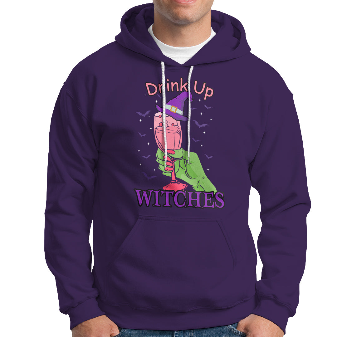 Drinking Witch Hoodie Drink Up Witches Wine Lover - Wonder Print Shop