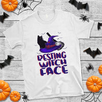 Funny Witch T Shirt Resting Witch Face With Black Cat - Wonder Print Shop