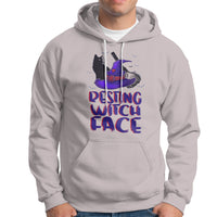 Funny Witch Hoodie Resting Witch Face With Black Cat - Wonder Print Shop