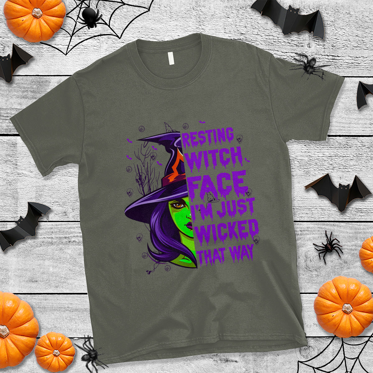 Halloween Witch T Shirt Resting Witch Face I'm Just Wicked That Way - Wonder Print Shop