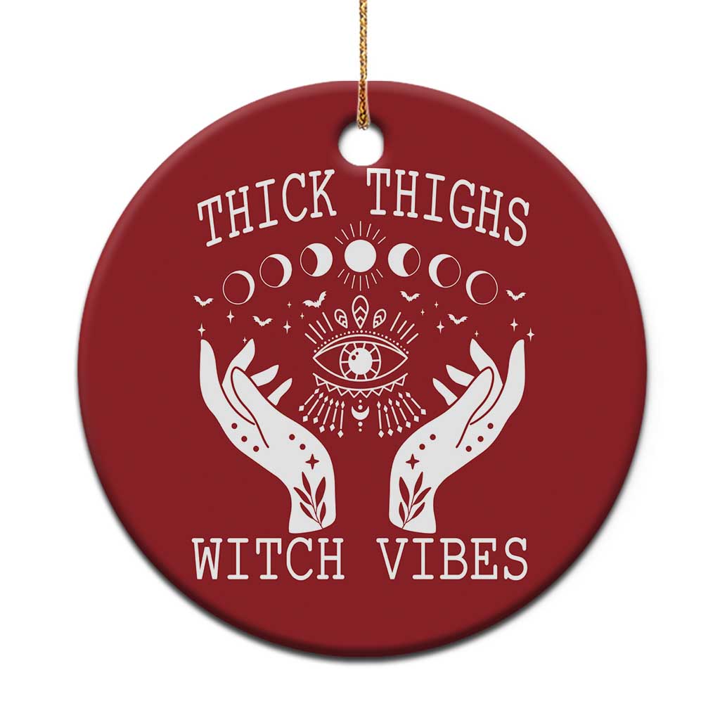 Thick Thighs Witch Vibes Christmas Ornament Celestial Witchcraft Moon Phases - Wonder Print Shop