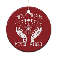 Thick Thighs Witch Vibes Christmas Ornament Celestial Witchcraft Moon Phases - Wonder Print Shop