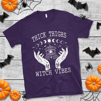 Thick Thighs Witch Vibes Celestial Witchcraft Moon Phases T Shirt - Wonder Print Shop