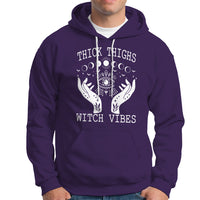 Thick Thighs Witch Vibes Celestial Witchcraft Moon Phases Hoodie - Wonder Print Shop