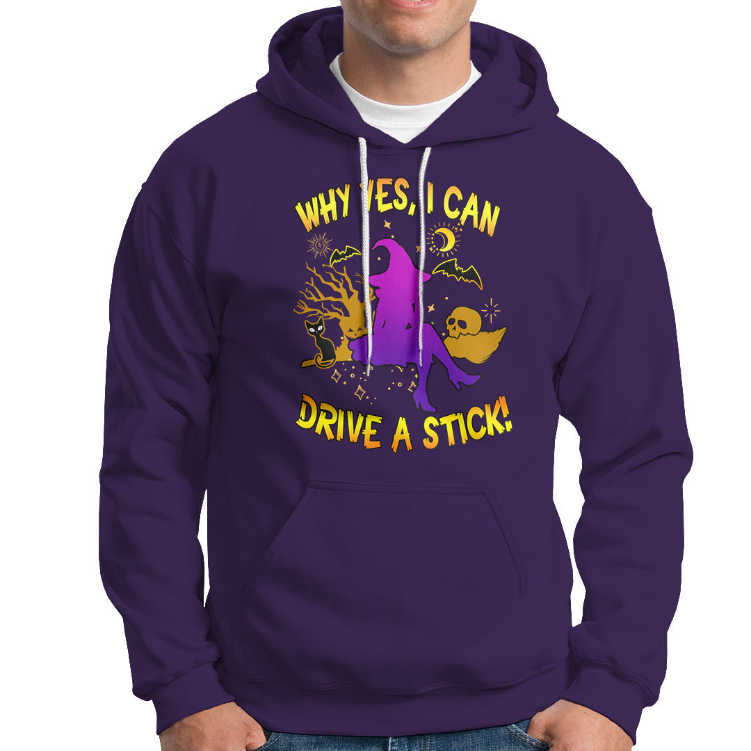 Halloween Witch Hoodie Why Yes I Can Drive A Stick - Wonder Print Shop