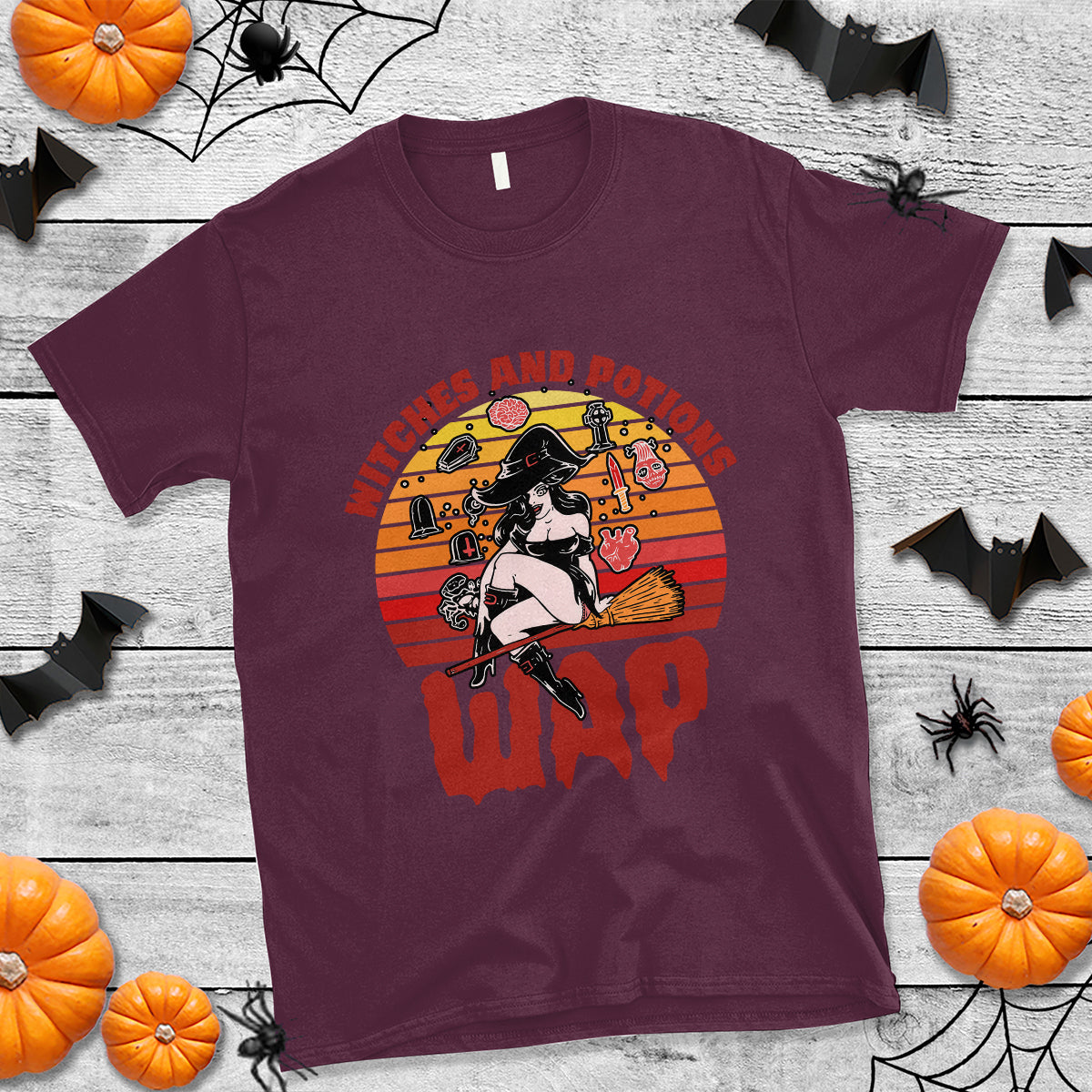 Witch T Shirt WAP Witches And Potions Retro - Wonder Print Shop