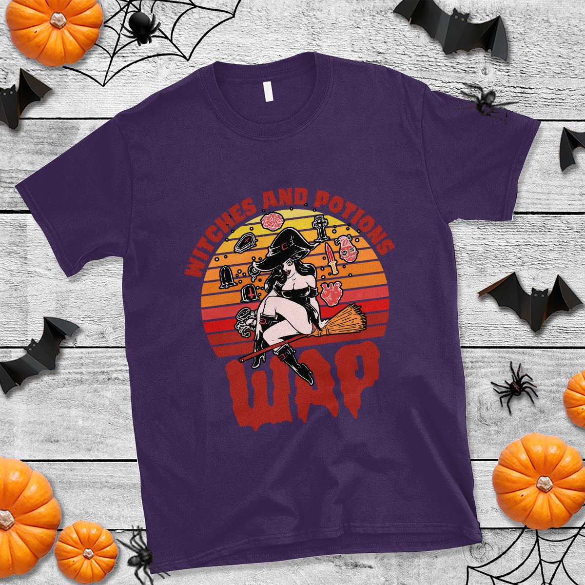 Witch T Shirt WAP Witches And Potions Retro - Wonder Print Shop