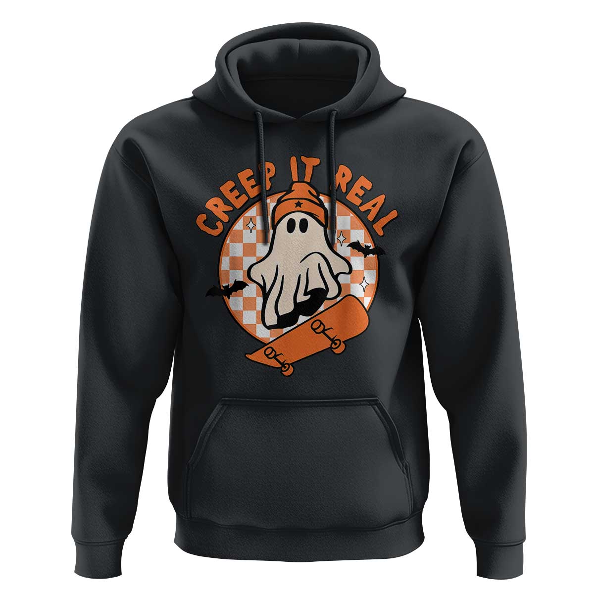 Halloween Skating Boo Sheet Hoodie Creep It Real Ghost Fall Season Retro Vintage - Wonder Print Shop