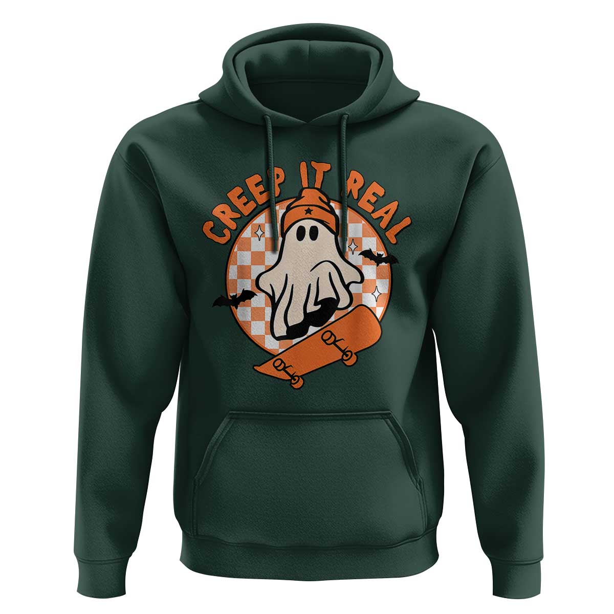 Halloween Skating Boo Sheet Hoodie Creep It Real Ghost Fall Season Retro Vintage - Wonder Print Shop
