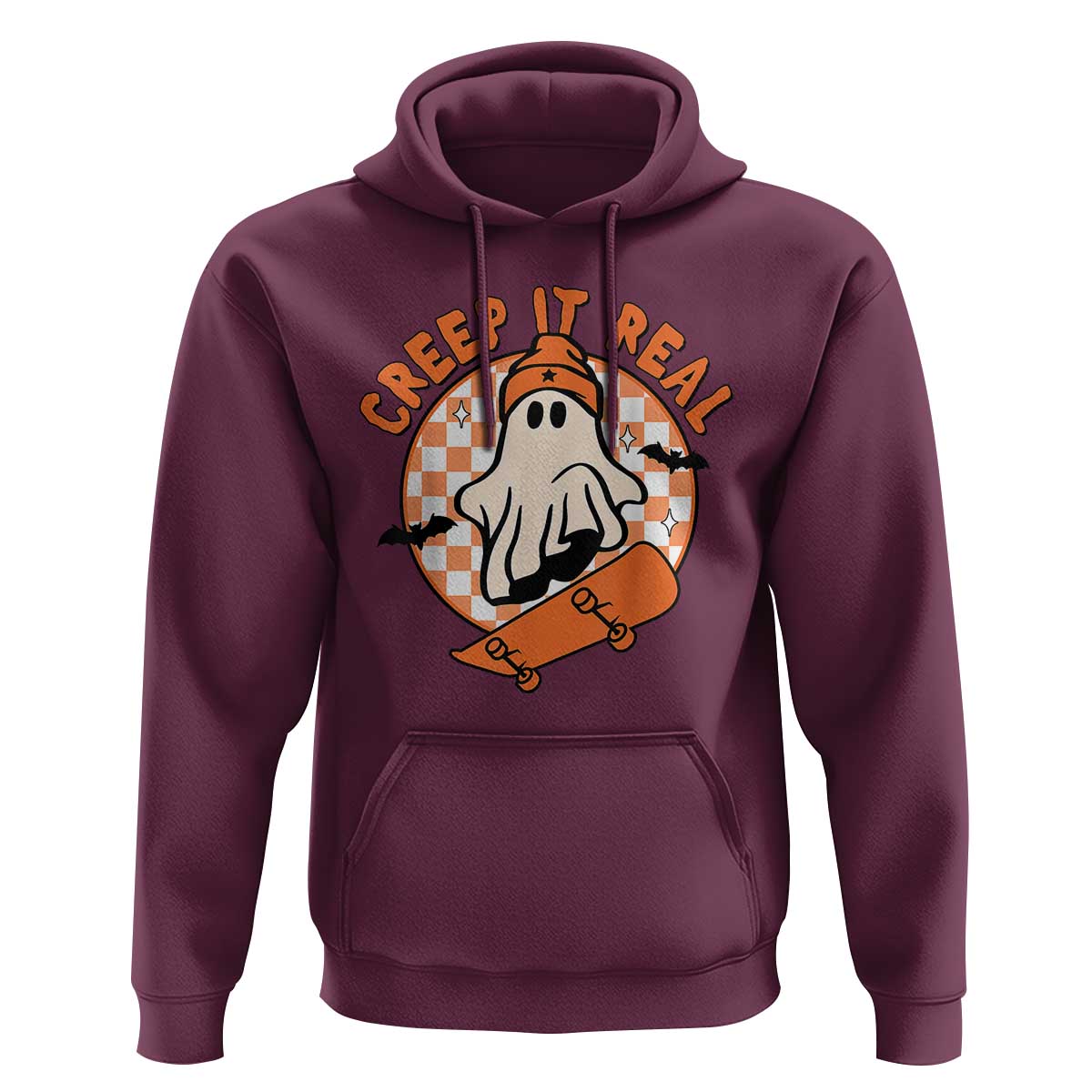 Halloween Skating Boo Sheet Hoodie Creep It Real Ghost Fall Season Retro Vintage - Wonder Print Shop