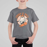 Halloween Skating Boo Sheet T Shirt For Kid Creep It Real Ghost Fall Season Retro Vintage - Wonder Print Shop