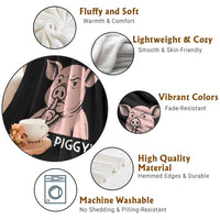 Quiet Piggy Funny Shushing Pig Throw Blanket Funny Political Satire Cute Cartoon Animal Humor - Wonder Print Shop
