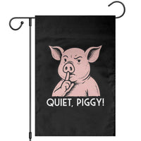 Quiet Piggy Funny Shushing Pig Garden Flag Funny Political Satire Cute Cartoon Animal Humor - Wonder Print Shop